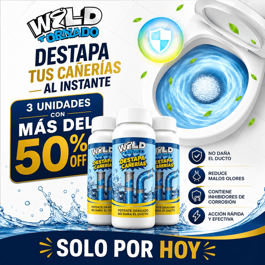 Wild Tornado: Destapa tu cañería sin plomero