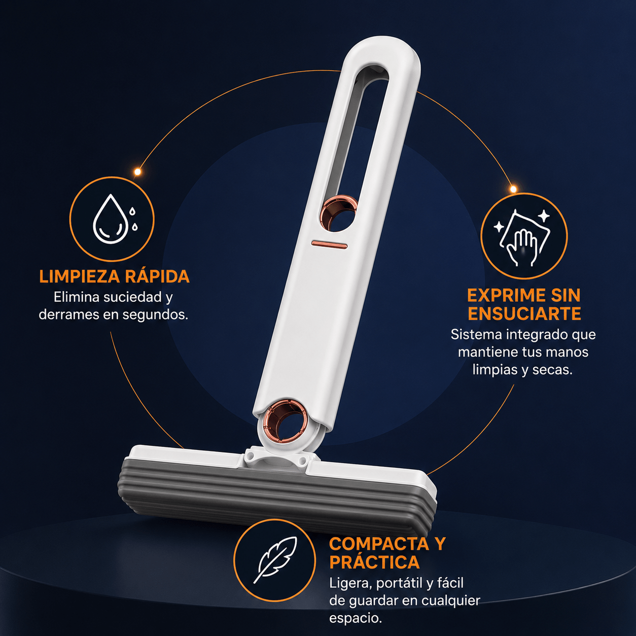 MiniMop Pro: Limpia y exprime sin ensuciarte.